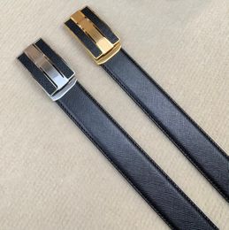 Designer Black Leather Belt Gold Metal Buckle Width 35mm Men Luxury Fashion Design Jean Business Formal/Casual Belts Accessories