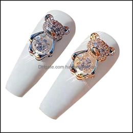 Nail Art Decorations Little Bear Cubic Zirconia Colour Retaining Rhinestones Sequins Alloy Fingernail Jewellery Drop Delivery Health Be Dhtwc