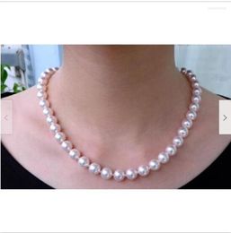 Pendant Necklaces Gorgeous 10-11mm Round Akoya White Natural Pearl Necklace