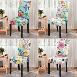 Chair Covers Cartoon Color Graphic Print Removable Cover High Back Anti-dirty Protector Home Gaming Office Bar Stool