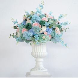 Decorative Flowers 45cm50cmLarge Artificial Flower Table Centrepiece Wedding Decor Road Lead Bouquet Silk Rose Peony Ball Party Event