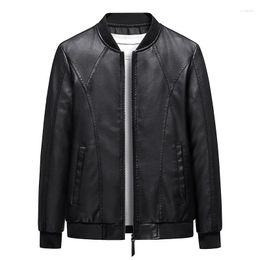 Men's Fur Men PU Leather Jacket Motorcycle 8XL Men's Jackets Black Outwear Male Autumn Casual Biker Coats