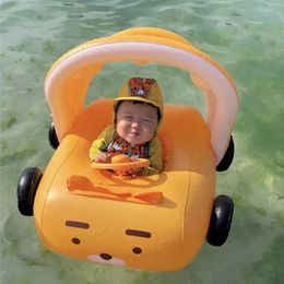 Life Vest Buoy Cartoon Cute Baby Inflatable Swim Ring Float Seat with Awning for Swimming Pool Bathtub Infant Summer Water Game T221214