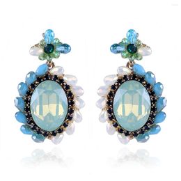 Stud Earrings Trendy Crystal For Women And Girls Handmade Beaded Statement Dangle Drop Party Jewelry Bijoux