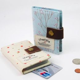 Card Holders 2022 Creative Women Canvas ID Holder Bagt Travel Bank Hasp Business Wallet