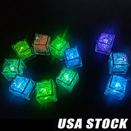 LED Ice Cubes Lights Multicolor LED Liquid Sensor Ice Cubes Lamp LED Glow Light Up for Bar Club Wedding Party Champagne usalights