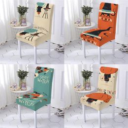 Chair Covers Halloween Style Dining Chairs Gamer Elastic Room Pumpkin Pattern Cover Festival Printing