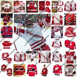 2022 Ncaa Wisconsin Badgers Hockey Jersey 6 Peter Tischke 1 Jack Berry 20 Josh Ess 20 Gary Suter 25 Bruce