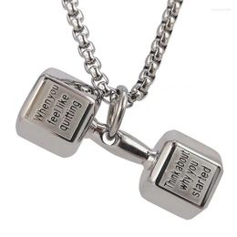 Chains Domineering Sports Dumbbell Bar Necklace Hipster Hip-hop Street Titanium Steel Pendant Personalized Fashion Jewelry