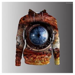 Men's Hoodies 2022 Autumn Men's Ethnic Style Vintage Hoodie Oversized Eyes 3D Printed Street Casual Loose Top