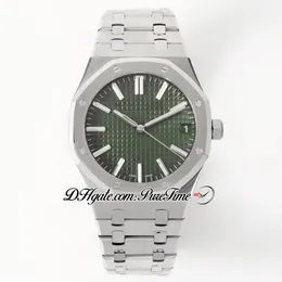 ZF 1551 50th Anniversary A4302 Automatic Mens Watch 41mm Ultra-thin 10 5mm Green Textured Dial Stick Stainless Steel Bracelet Supe217R