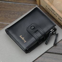 Wallets Baellerry Men Wallet Fashion Short Purse With Coin Pocket Vintage Zipper Brand Male Pu Leather Card Holder