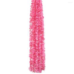 Decorative Flowers Wedding Party Favor Pink White Hanging Artificial Rattan Ceremony Decoration Silk Cloth Orchid Petal String 100 Pieces
