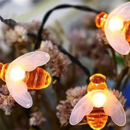 Strings Beatiful Led String 20leds Honey Bee Fairy Lights Outdoor Garden Wedding Party Dector Solar Power 30led