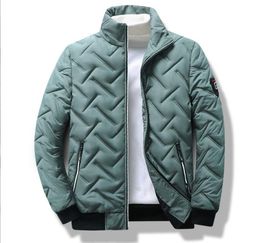 NEW Stand Collar mens Jackets Winter New down jacket Warm men business leisure coat youth stripe coats L-5XL