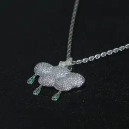 Iced Out Bling 5A CZ cloud Pendant Necklace Charm Micro Pave Full Cubic Zironica Stone Hip Hop Fashion Cool Letter Jewellery Mens