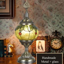 Table Lamps LED Lamp Turkish Mosaic Art Handmade Desktop Decorative Lights Vintage Stained Glass Bedroom Nightstand Night Light