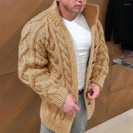 Men's Sweaters Fashion Twist Braided Sweater Coat Comfortable Cardigan Thermal Knitted Jacket For Daily Wear