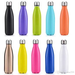 Double Walled Vacuum Insulated Water Bottle Cup Cola Shape Stainless Steel 500ml Sport Flasks Thermoses Travel Bottle Kettle