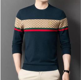 men Sweaters Wool Top Grade Autumn Winter Warm Knitwear Pullover Casual O-Neck Jumper Men Clothing two piece turtleneck dress