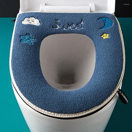 Toilet Seat Covers Useful Universal Cushion Ultra Soft Cartoon Embroidery Summer Winter Pad Closestool Warmer Keep Warm