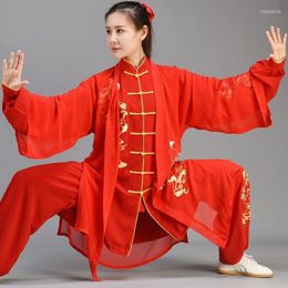 Ethnic Clothing High Quality Tai Chi Taiji Uniforms Chinese Style Embroidery Shaolin Wushu Morning Exercise Costumes 12427