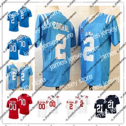 Football Jerseys James Custom Matt Corral Ole Miss Rebels Football Jersey NCAA College Jerrion Ealy Elijah Moore Snoop Conner Jonathan Mingo Casey Kelly