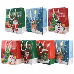 Gift Wrap 4/8/12Pcs Candy Cookie Paper Bags Santa Claus Snowman Packaging Merry Christmas Navidad Year Party Tote