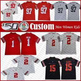 Cheap Custom Ohio State Buckeyes Football Jersey NCAA Justin Fields JK Dobbins Chase Young Nick Bosa Stroud Fleming Dwayne Archie Griffin Eddie George Elliott Rose P