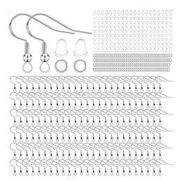 Keychains 500Pcs Hypoallergenic Earring Making Kit With Jump Rings And Clear Silicone Backs Stoppers