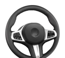 Car Steering Wheel Cover Cowhide Leather Braid Non-Slip For BMW X1 X2 X3 X4 F06 F10 F15 F16 F20 F21 F25 F26 F30 F32 F80 F82