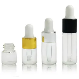 1ML Empty Clear Amber Glass Pipette Dropper Bottle Portable Aromatherapy Esstenial Oil vials