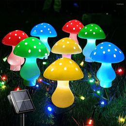 Pcs Led Outdoor Solar Lights Cute Mushroom Shape Luminous Garden Lamp For Lawn Patio Street Decoration