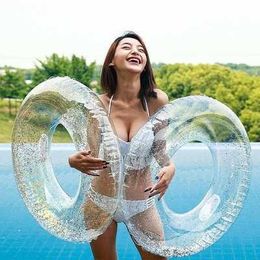 Life Vest Buoy 60/90 cm Transparent PVC Glitter Pool Floats Swimming Ring For Children Inflatable Pool Tube Giant Float Boy Girl Water Fun Toy T221214