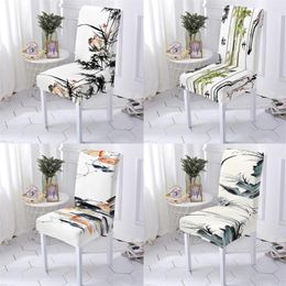 Chair Covers Chinese Elements Style Kitchen Cover Home Chairs Ink Painting Printing Cases Room Stuhlbezug