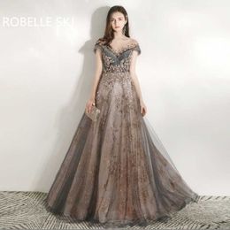 Party Dresses Women Sequins Evening Dress Long Woman Prom With Glitters Crystals Grey Purple Champagne
