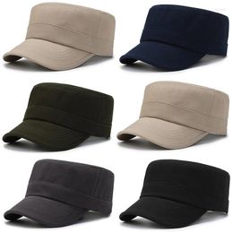 Ball Caps Plain Cap Army Style Hat Flat Sun Adjustable Protective Breathable Vintage Classic Casual Leisure Hats