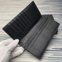 Wallets Men Wallet Long Passport Leather Carbon Fiber Large Capacity Hand Bag Holder With Money Clips Purse For Women