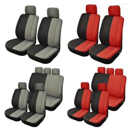 Car Seat Covers Universal Cover 5 Leather Full For Sedans SUV Auto Grey Red Color