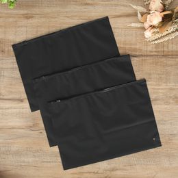 Frosted Black Zipper Clothes Packaging Bag Clothing Underwear Sock Pack Storage Organizer