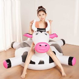 Life Vest Buoy Inflatable Cows Pool Float for Kids Adult Float Raft Water Floating Boat Ride-On Swimming Ring Toys for Summer Giant Cow Boats T221214