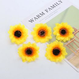 7CM Sunflower Buds Artificial Silk Flower Heads For Wedding Home Bridal Bouquet Decoration tt1214