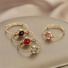 Wedding Rings Anslow Fashion Vintage Adjustable Natural Stone Bride Romantic Top Quality Charming Design Women Girlfriend Birthday Accessory