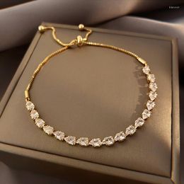 Link Bracelets Korean Fashion Niche Design Zircon Bracelet For Women Original Cute Simple Five Pointed Vintage Aesthetic Kpop Jewellery Gift