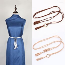 Belts Female Thin Section Twist Waist Belt Rope Ladies Dress Summer Wild Whain Wand-Woven Women Tassel