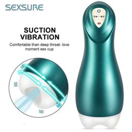 Sex toys massager Automatic Male Mastorbators 5 Sucking Vibrationg Machine For Men Mastorbator Cup Toys Deep Throat Suck Blowjob