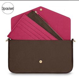 Wallet pu leather 3pcs set 2020 new fashion women wallet coin purses letter flower card holder clutch bags women high quality 4 Co210g