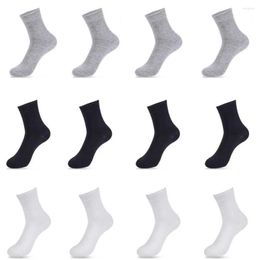 Men's Socks 1Pair Solid Color Cotton Tube Men Women Ins Tide Street Wear All-Match Black White Sports Long Girls Sock