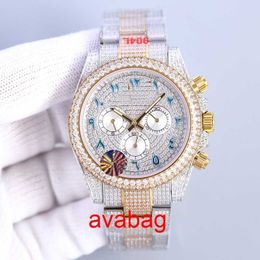 Wristwatches Full Diamond Mens Watches 40mm Arabic Numerals Dial Sapphire Automatic Mechanical Watch Stainless Steel Strap Design Wristwatches Montre De