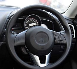 Customised Car Steering Wheel Cover Leather Braid Anti-Slip For Mazda 3 Axela 2020 Mazda 6 Atenza 2020 CX-5